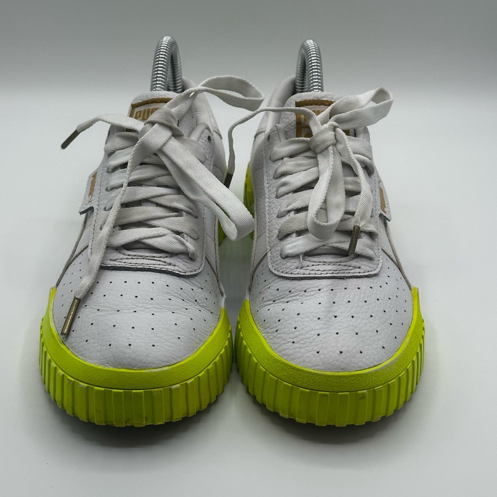 Puma Carina Leather Neon Yellow Sole - Picture 5 of 6